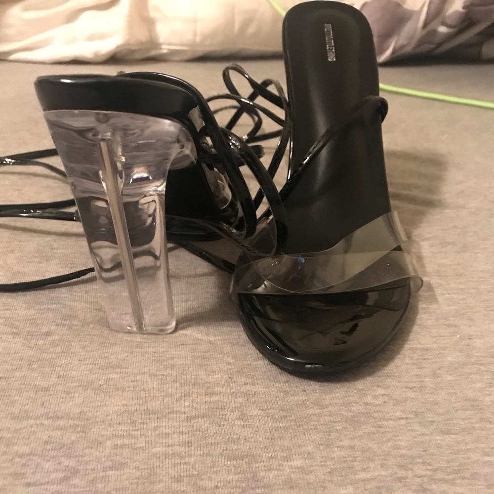 Black Clear Heels